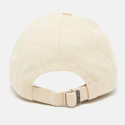 Saint Laurent Paris Beige Logo Applique Cotton Baseball Cap Size 59