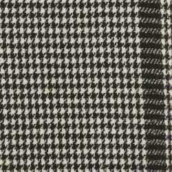 Saint Laurent Monochrome Houndstooth Wool Fringed Scarf