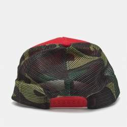 Pre Owned Saint Laurent Red Cotton Yeah Baby Trucker Cap