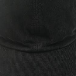 Pre Owned Saint Laurent Paris Black Corduroy Baseball Cap Size 60