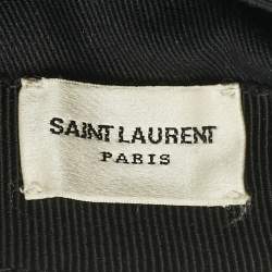 Pre Owned Saint Laurent Paris Black Corduroy Baseball Cap Size 60