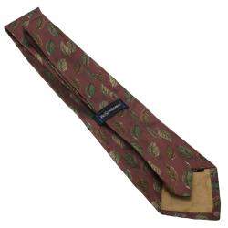 Saint Laurent Paris Metallic Pink Leaf Woven Silk Tie