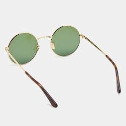 Saint Laurent Green/Gold Classic Round Sunglasses