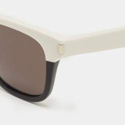 Saint Laurent Black and White Wayfarer Sunglasses