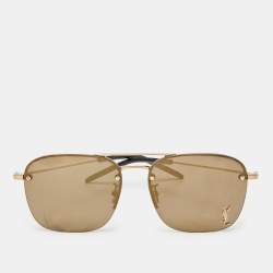 Saint Laurent Paris Gold Tone/Brown SL309 Aviator Sunglasses