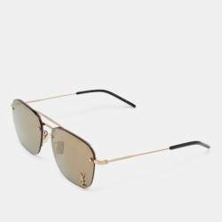 Saint Laurent Paris Gold Tone/Brown SL309 Aviator Sunglasses