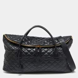 Saint Laurent Black Quilted Leather Giant Travel Bag