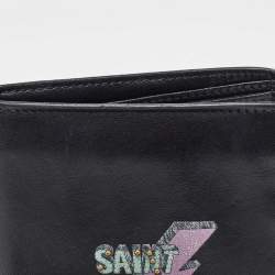 Saint Laurent Black Leather Lightning Bolt Bifold Wallet