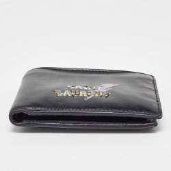 Saint Laurent Black Leather Lightning Bolt Bifold Wallet