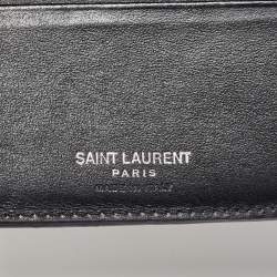 Saint Laurent Black Leather Lightning Bolt Bifold Wallet