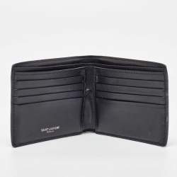 Saint Laurent Black Leather Lightning Bolt Bifold Wallet