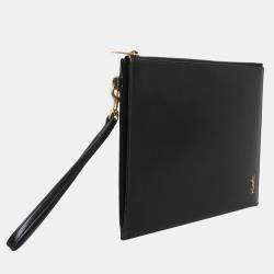 Saint Laurent Black Monogram Leather Clutch