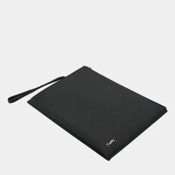 Saint Laurent Black Monogram Leather Clutch