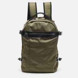 Saint Laurent Army Green/Black Nylon Backpack