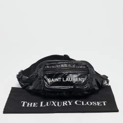 Saint Laurent Black Nylon Logo Belt Bag