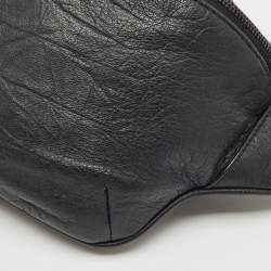 Pre Owned Saint Laurent Black Leather Cassandre Belt Bag