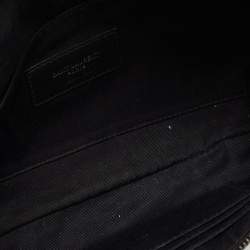 Pre Owned Saint Laurent Black Leather Cassandre Belt Bag