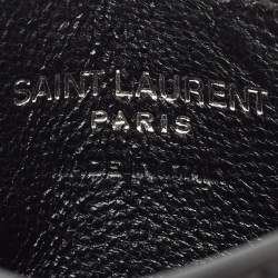 Saint Laurent Black Leather Monogram Card Case