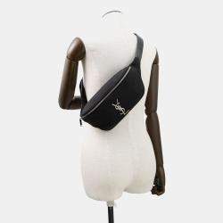 Pre Owned Saint Laurent Paris Crossbody Bag Black Canvas