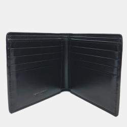 Pre Owned محفظة سان لوران باريس جلد أسود مونوغرام صغيرة بطيتين