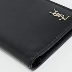 Pre Owned محفظة سان لوران جلد بني كساندر صغير شرق/غرب بطيتين