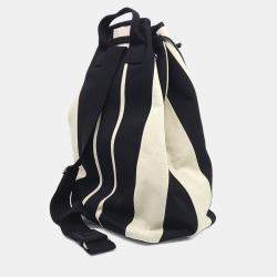 مملوكة مسبقًا حقيبة باكت سان لوران باريس ريف غوش قماش أبيض وأسود 