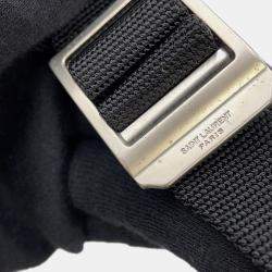 Pre Owned Saint Laurent Paris City Backpack Black Croco Embossed Leather