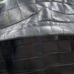 Pre Owned Saint Laurent Paris City Backpack Black Croco Embossed Leather