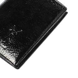 Saint Laurent Paris Black Patent Leather Bifold Wallet