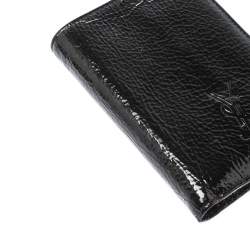 Saint Laurent Paris Black Patent Leather Bifold Wallet