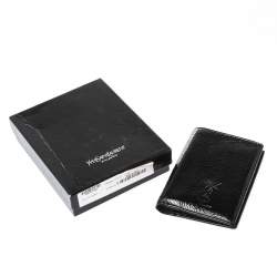 Saint Laurent Paris Black Patent Leather Bifold Wallet