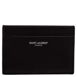 Saint Laurent Paris Black Leather Card Case