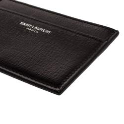 Saint Laurent Paris Black Leather Card Case