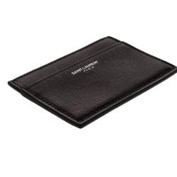 Saint Laurent Paris Black Leather Card Case