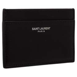 Saint Laurent Paris Black Leather Card Case