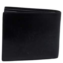 Pre Owned محفظة سان لوران طية مزدوجة جلد سوداء 