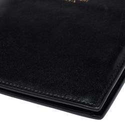 Pre Owned محفظة سان لوران طية مزدوجة جلد سوداء 