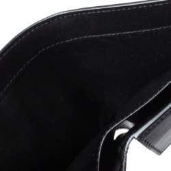 Pre Owned محفظة سان لوران طية مزدوجة جلد سوداء 