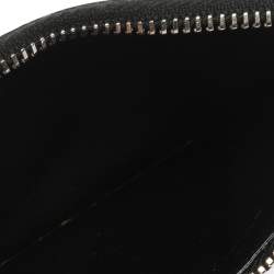 مملوكة مسبقًا Saint Laurent Paris Black Croc Embossed Leather Zip Card Holder 