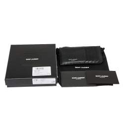 Saint Laurent Paris Black Leather Zip Card Holder 