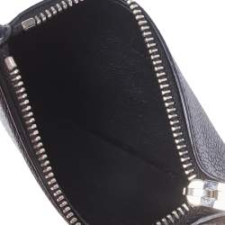 Saint Laurent Paris Black Leather Zip Card Holder 