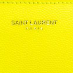 Saint Laurent Neon Green Leather East/West Bifold Wallet