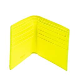 Saint Laurent Neon Green Leather East/West Bifold Wallet