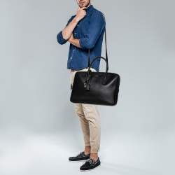 Pre Owned Saint Laurent Black Leather Museum Briefcase