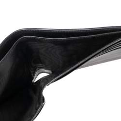Saint Laurent Black Croc Embossed Leather Bifold Wallet