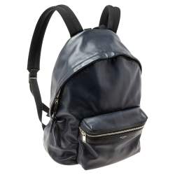مملوكة مسبقًا Saint Laurent Navy Blue/Black Leather and Canvas Classic Backpack