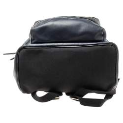 مملوكة مسبقًا Saint Laurent Navy Blue/Black Leather and Canvas Classic Backpack
