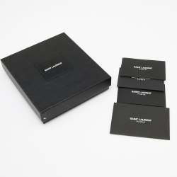 Saint Laurent Black Croc Embossed Leather East/West Bifold Wallet
