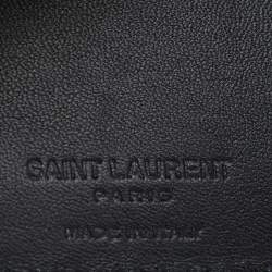 Saint Laurent Black Croc Embossed Leather East/West Bifold Wallet