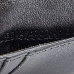 Saint Laurent Black Croc Embossed Leather East/West Bifold Wallet